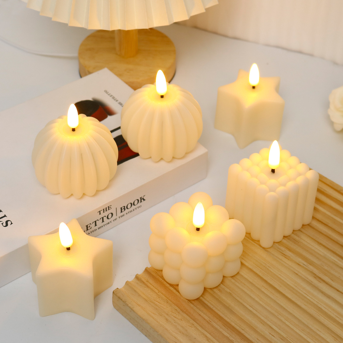Photography With Lighting - Vela LED en Forma de Cubo