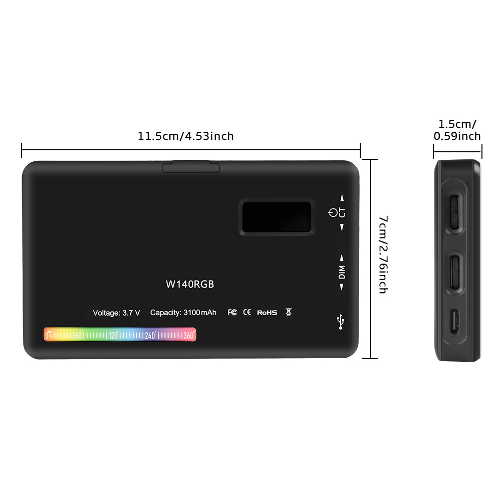 Luz de vídeo LED RGB SH W140 0 - Video Light Panel Led reseña y precio