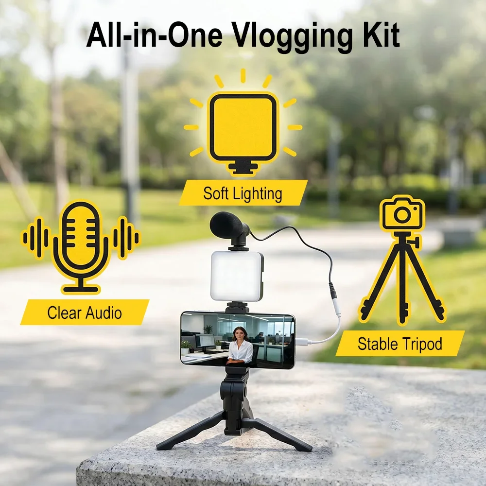 Kit de Vlogging para Smartphon - Photography Lighting Kit Portable reseña y precio